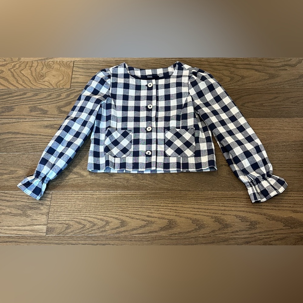 Janie and Jack Gingham Cropped Jacket size 7